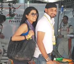 Geeta Basra behind Cricketer Harbhajan Singh