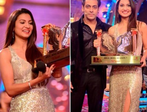 Actress and Model Gauhar Khan declared winner of 'Bigg Boss'