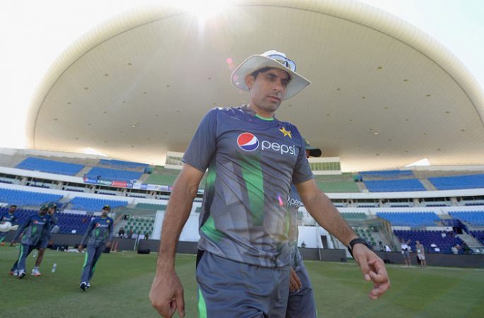 Misbah going for the toss