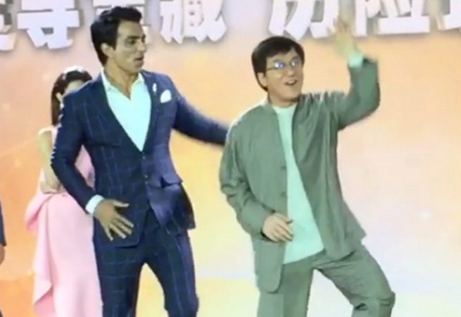Jackie Chan dances with Sonu Sood