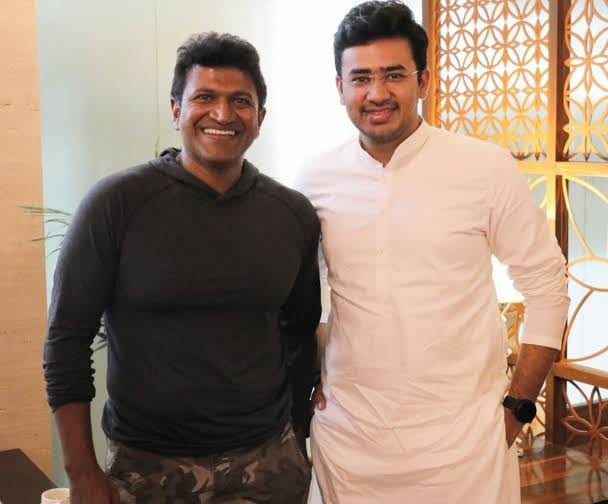 Tejaswi Surya with Puneet Rajkumar