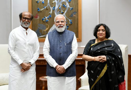 Rajinikanth met President Ram Nath Kovind and Prime Minister Narendra Modi in Delhi.