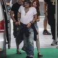 New flame? Johnny Depp appeared to be in a good mood as he arrived to a rehearsal at the Arena Santa Giuliana on Sunday in the presence of a red-haired mystery woman
