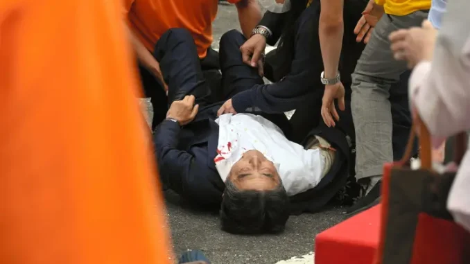 Video: Attack on Japan; Former PM Shinzo Abe shot in the Chest during speech