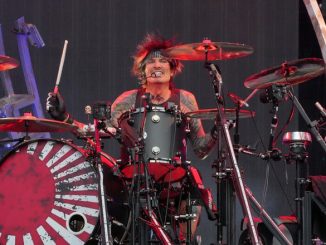 Tommy Lee of Motley Crue performs onstage during The Stadium Tour at Truist Park on June 16, 2022 in Atlanta, Georgia.