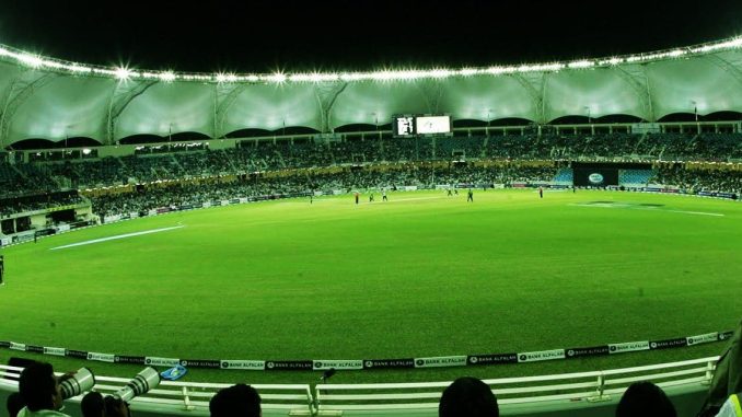 Dubai International Stadium average score, cricket stats, highest winning score in T20s