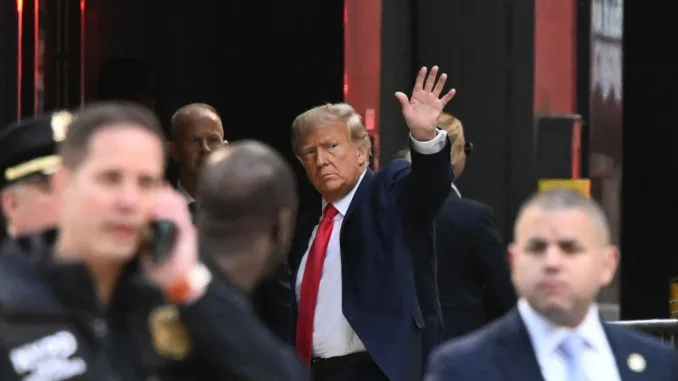 Trumps lands in New York for surrender, opposes TV cameras in court