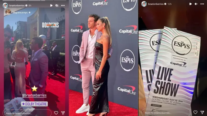 Alix Earle and Braxton Berrios confirm their relationship at the ESPY Awards