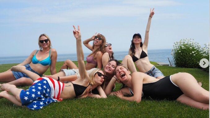 Taylor Swift Celebrates Fourth of July with Bikini Pic Featuring Selena Gomez and the Haim Sisters