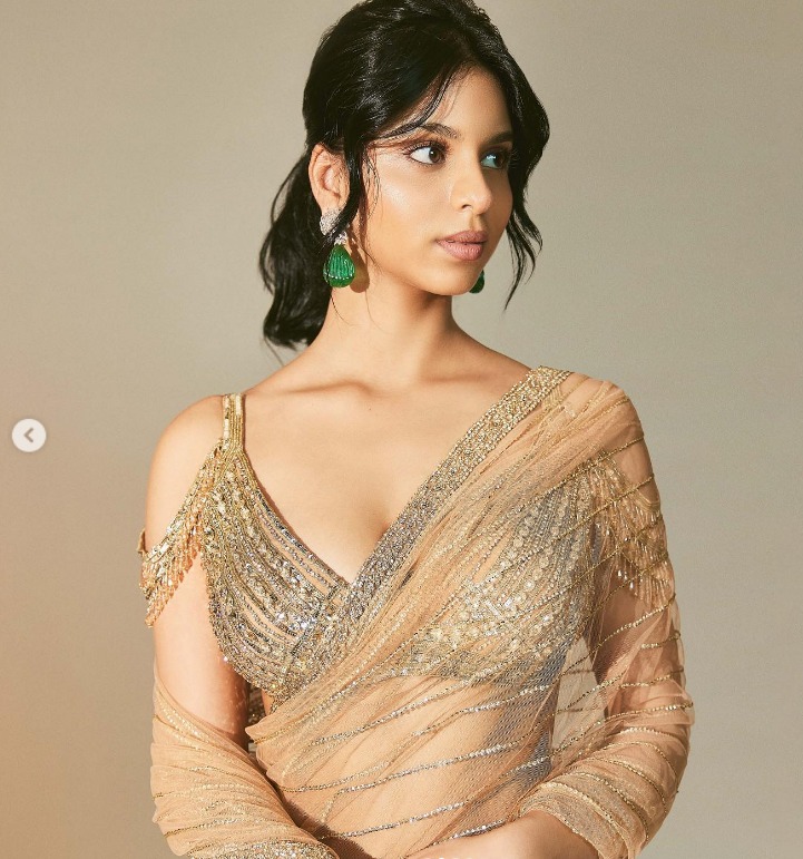 Just Suhana Khan Looking Exquisite In A Red Saree And Bindi