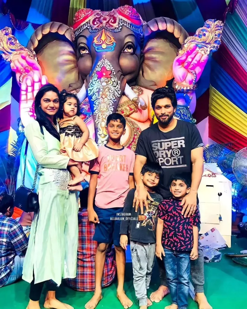 Allu Arjun's Ganesh Chaturthi Pics: Daughter Allu Arha's Puja