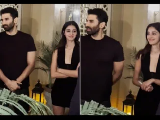 Watch: Ananya Pandey leans on the shoulder of Aditya Roy Kapur, twin in black for a date