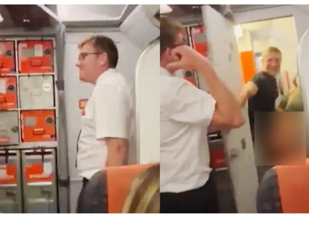 Watch: Couple Caught Having Sex In The EasyJet Toilet; Flight Attendant Is Distraught!