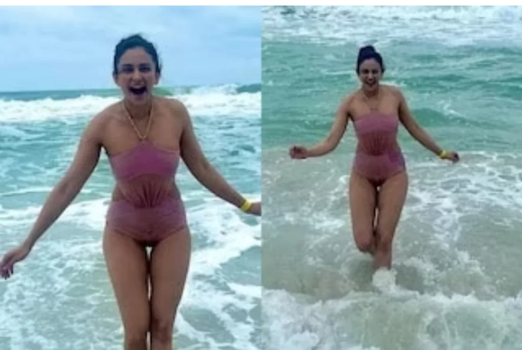 Rakul Preet Singh Jumps Into The Ocean Wearing A Skimpy Bikini, Pics Go Viral