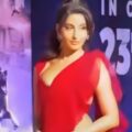 Nora Fatehi Dazzles in Bold Red Saree, Viral Video Sets Screens Ablaze! Watch