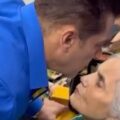 Salman Khan Shares Heartwarming Kiss with Mother Salma Khan at CCL Match