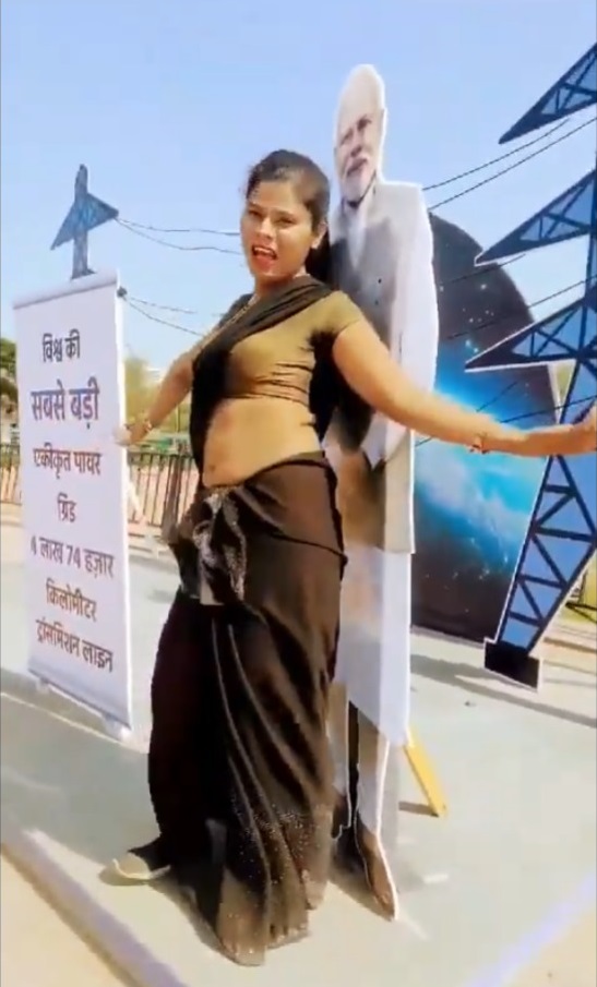  Woman Performs ‘Vulgar’ Dance With PM Narendra Modi’s Cutout at Selfie Point 