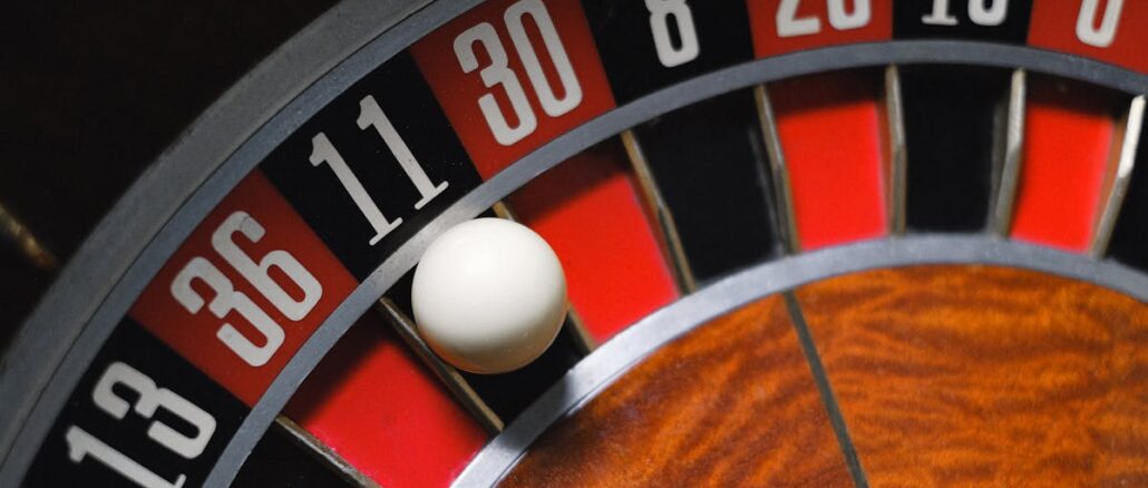 Close-up of a Ball Landing on Number 11 Black in Roulette