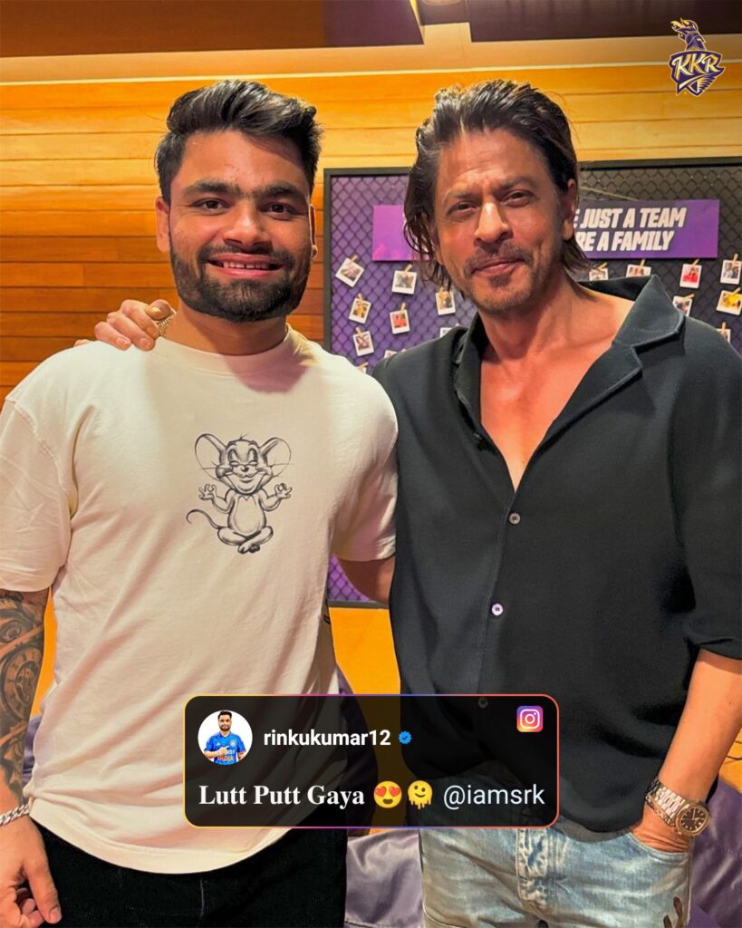 SRK with Rinku Singh IPL 2024 kkr