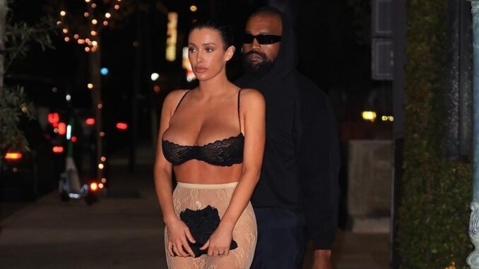 Bianca Censori Stuns in Lace Bra and Tights for Glamorous Dinner Date with Kanye West